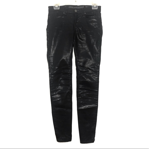 ALLSAINTS Petrel Brodie Coated Black Skinny Jeans - Picture 3 of 9